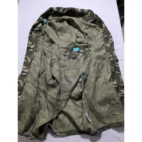 Antica Sartoria By Giacamo Cinque Women One Size Camo Embellished Hooded Jacket